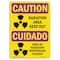 Signmission OSHA CAUTION RADIATION, Radiation Area Keep Out, 24in X 18in Rigid Plastic, OS-CR-P-1824-L-10179 OS-CR-P-1824-L-10179 - alternate 1